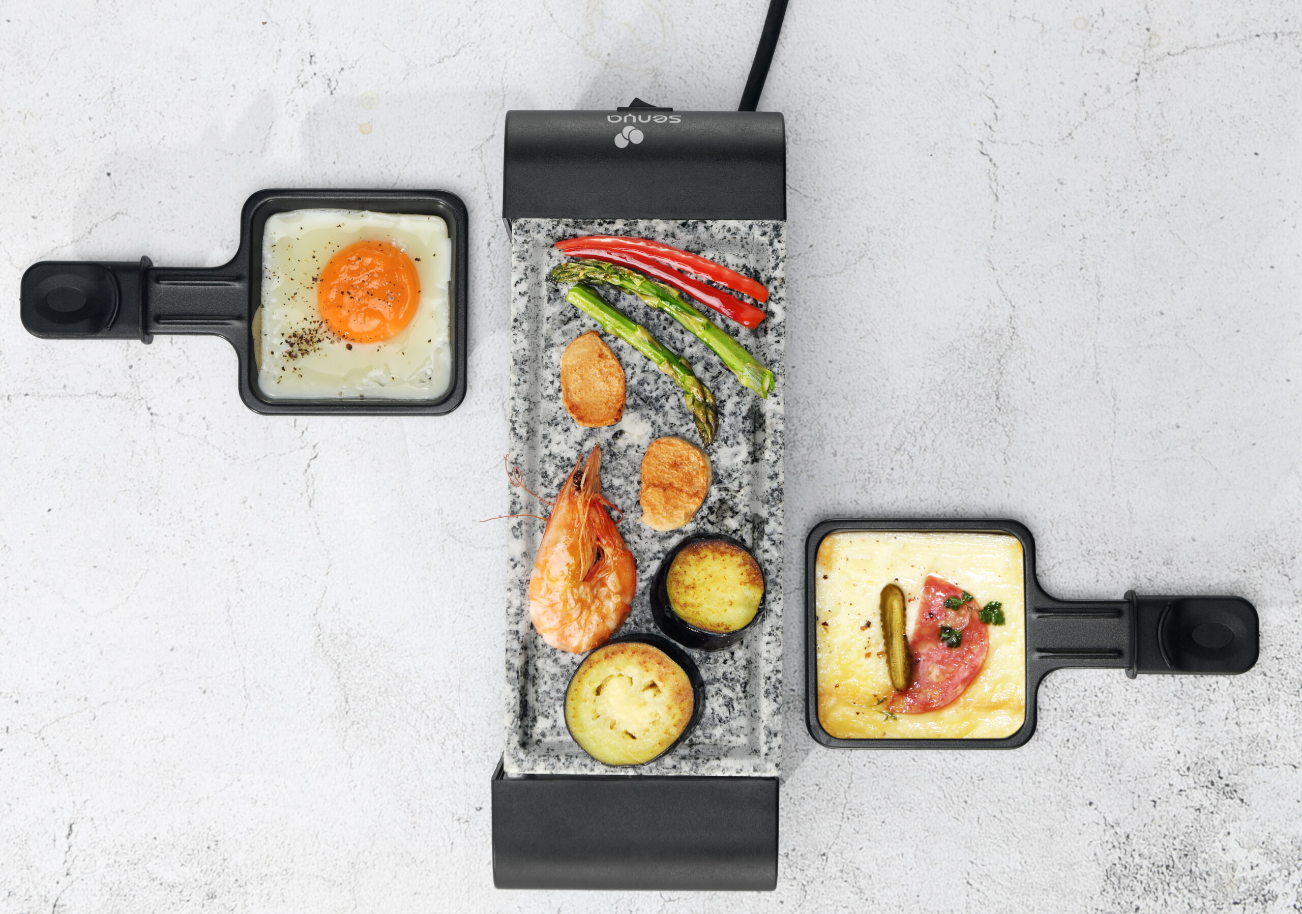 LITTLE BALANCE Cheese & Grill Party Raclette Grill Plancha, 3 en 1